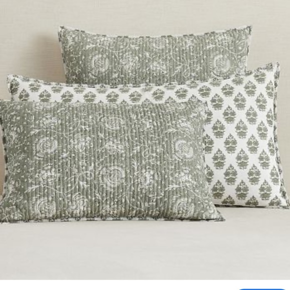 Set of 2 Pottery Barn Sloane Voile Reversible Eucalyptus Pillow Shams